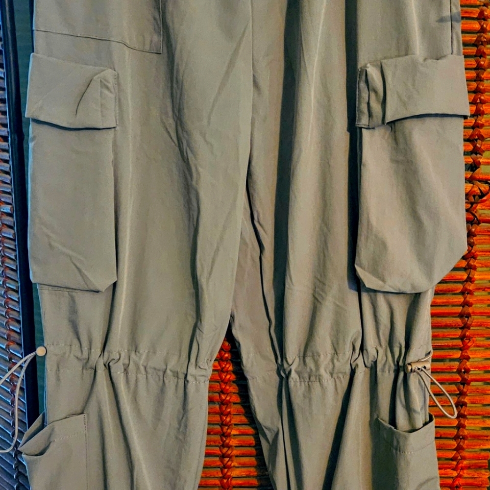 Lightweight grey parachute pants size small